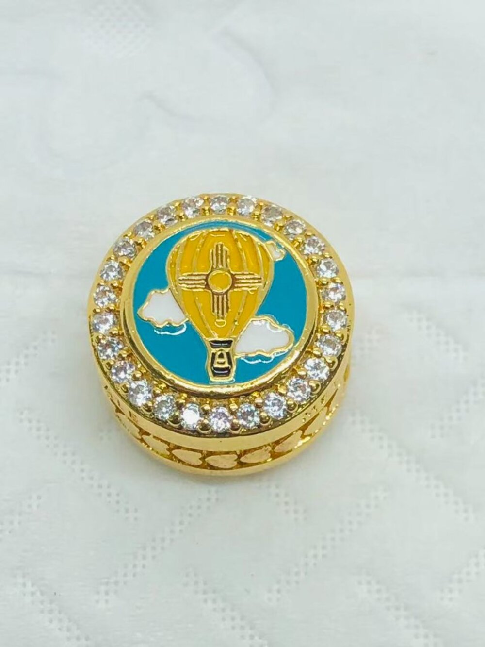 ✨ ✨Pandora State Flag Of New Mexico Exclusive Sparkling Round Gold Button Charm